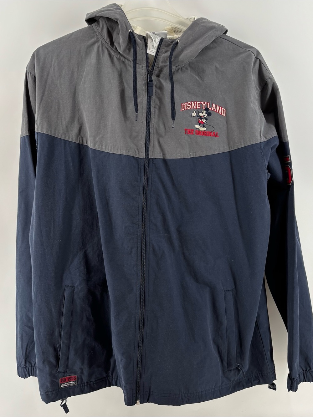Vintage Y2K Disneyland Mickey Windbreaker XL Gray Blue